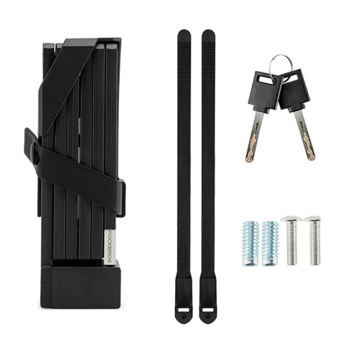 Rockbros - Rockbros Hoppbart Cykellås med Nyckel och Handtag 88 cm - Svart