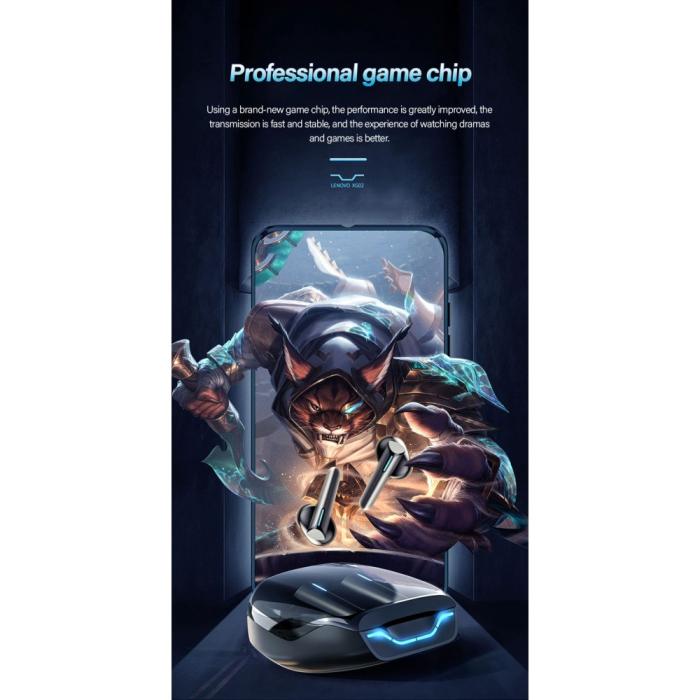 Lenovo - LENOVO XG02 TWS Thinkplus Gaming Bluetooth Trådlösa Hörlurar - Svart