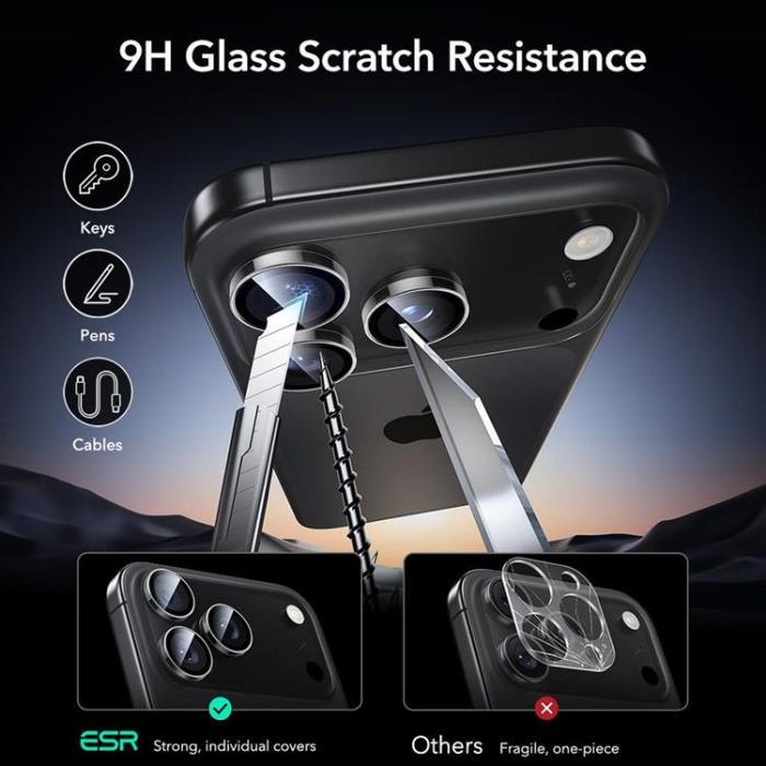 ESR - ESR iPhone 17 Pro Max/17 Pro/16 Pro Max/16 Pro Linsskydd Härdat Glas