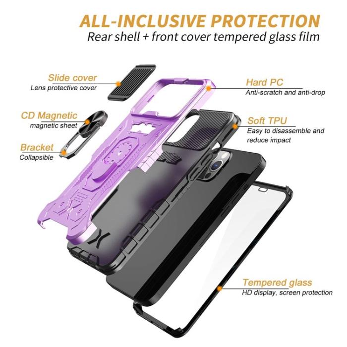 OEM - iPhone 14 Pro Max Skal Ringhållare Kickstand - Lila