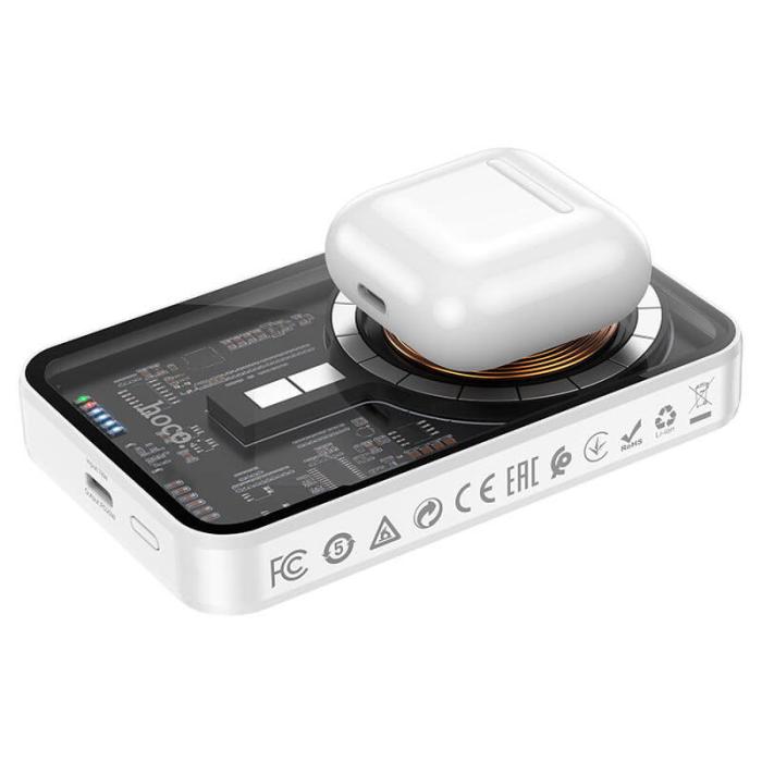 Hoco - Hoco Q10 Magsafe Trådlös Powerbank 5000 mAH - Transparent
