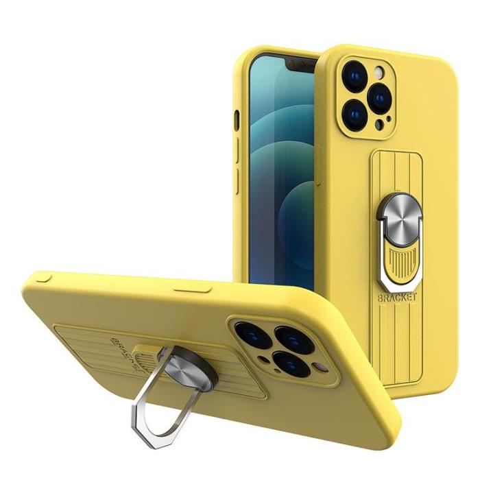 OEM - iPhone 11 Pro Max Mobilskal med Ringhållare - Gul