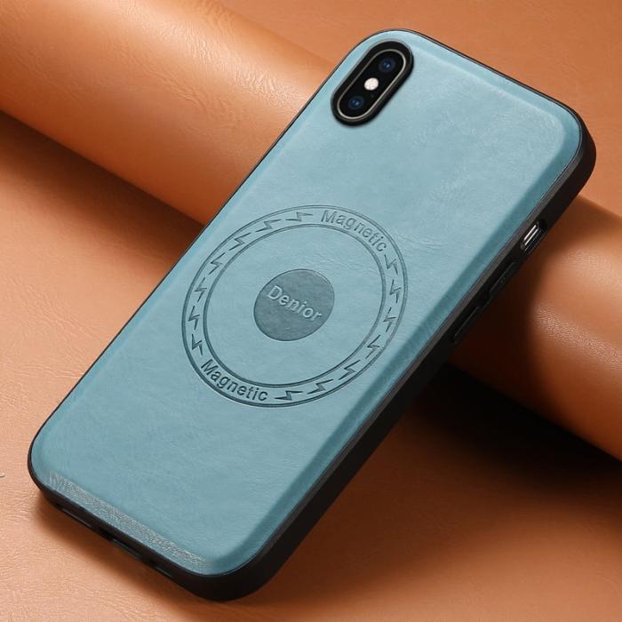 DENIOR - DENIOR iPhone XS Max Fodral Magnetiskt KonstLäder Blå