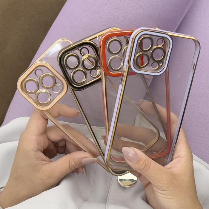 OEM - Galaxy A12 Skal Gold Frame - Röd