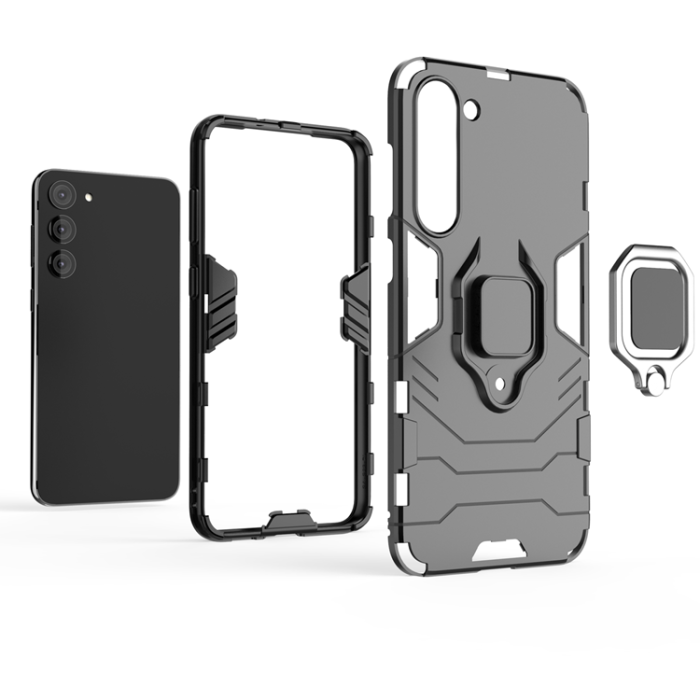 OEM - Galaxy S23 Plus Mobilskal Ring Armor Magnetic Hållare - Svart