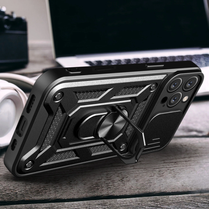 OEM - iPhone 16 Pro Mobilskal Hybrid Armor Camshield - Svart
