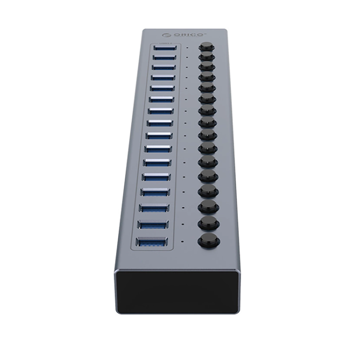 ORICO - Orico Hubb 16xUSB-A 3.0 med Strömbrytare - Grå