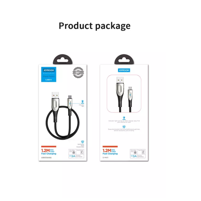 Joyroom - Joyroom USB-A Till Micro USB 3A Kabel 1.2m - Svart