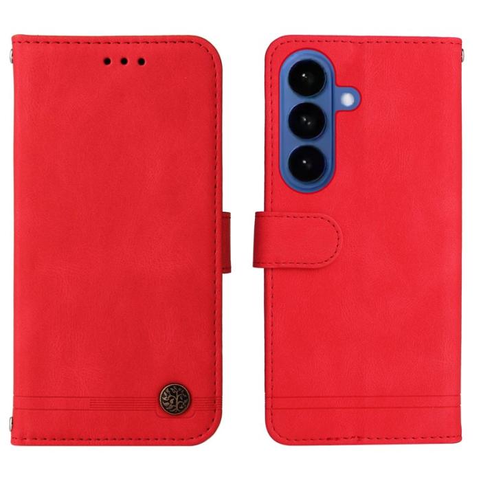 OEM - Plånboksfodral för Samsung Galaxy S26 Plus Konstläder Stativ - Röd