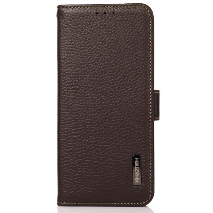 KHAZNEH - KHAZNEH Nothing Phone 1 Plånboksfodral Äkta Läder - Brun