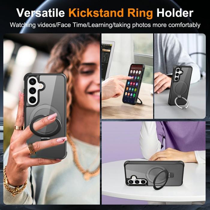 OEM - Mobilskal för Samsung Galaxy S26 Magnetiskt Ringhållare Kickstand Plast - Svart