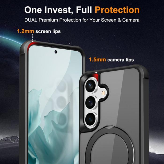 OEM - Mobilskal för Samsung Galaxy S26 Magnetiskt Ringhållare Kickstand Plast - Svart