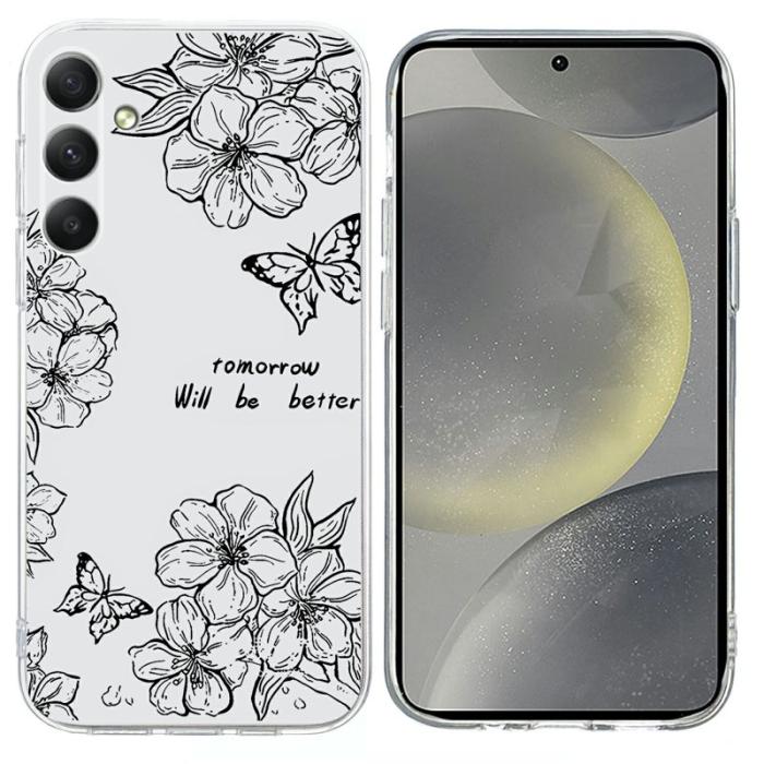OEM - Mobilskal för Samsung Galaxy S26 Plus Mönstertryck Stöttålig TPU - Fjäril Blomma