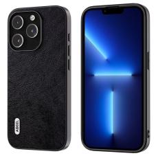 ABEEL - ABEEL Mobilskal till iPhone 13 Pro Max Drop-Proof PU L&auml;der Svart