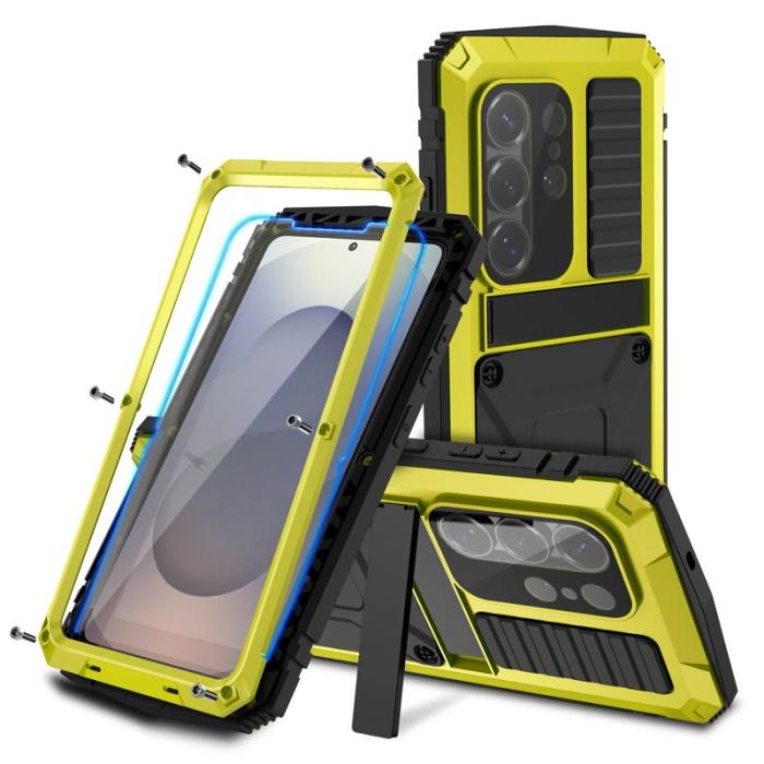 R-JUST - R-JUST Mobilskal för Samsung Galaxy S26 Ultra PC + Silikon Kickstand - Gul