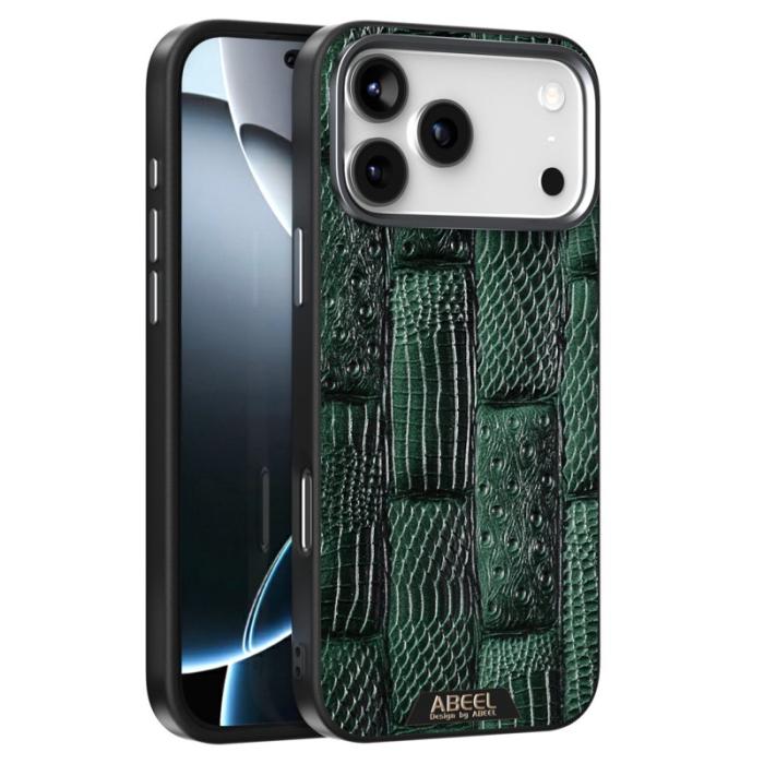 ABEEL - ABEEL Mobilskal till iPhone 17 Pro MagSafe Kompatibel Äkta Läder Grön