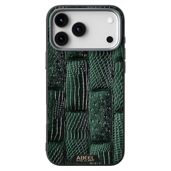 ABEEL - ABEEL Mobilskal till iPhone 17 Pro MagSafe Kompatibel Äkta Läder Grön