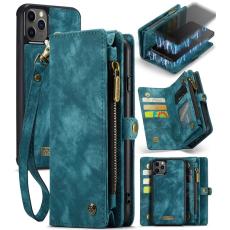 Caseme - CASEME 008 Series Konstl&auml;der Pl&aring;nboksfodral f&ouml;r iPhone 11 Pro Max 6.5 tum - Bl&aring;