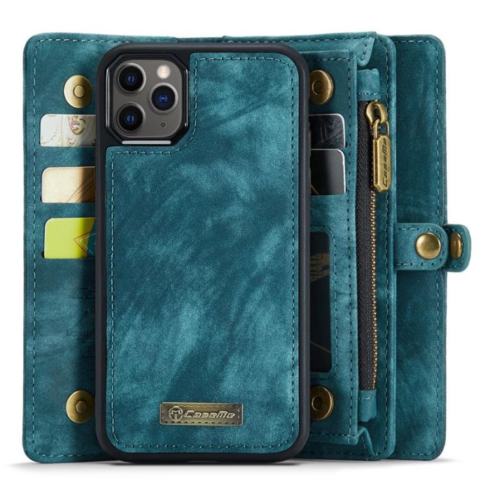 Caseme - CASEME 008 Series Konstläder Plånboksfodral för iPhone 11 Pro Max 6.5 tum - Blå