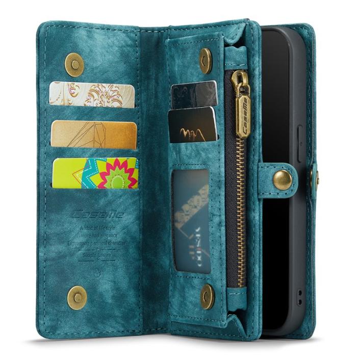 Caseme - CASEME 008 Series Konstläder Plånboksfodral för iPhone 11 Pro Max 6.5 tum - Blå