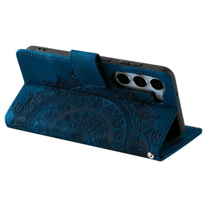 OEM - Samsung Galaxy S26 Plånboksfodral Imprinted Totem Konstläder - Blå