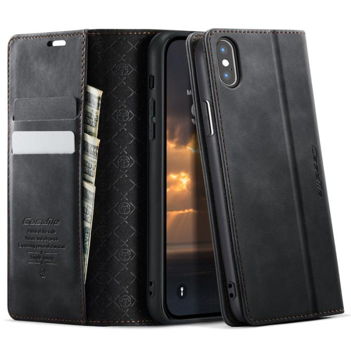Caseme - CASEME 033 Mobilskal till iPhone XS/X RFID Blocker Läder Svart