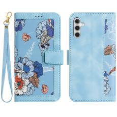 OEM - Mobilskal till Samsung Galaxy S26 Plus PU L&auml;der Blomm&ouml;nster - Bl&aring;