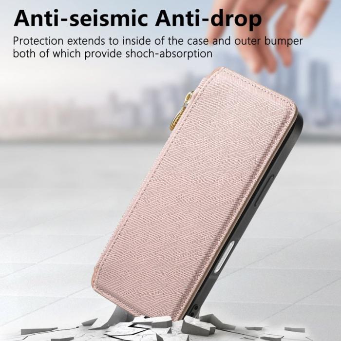 CASENEO - CASENEO iPhone 16 Plus Plånboksfodral Konstläder - Rosa