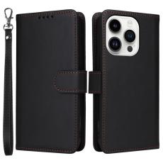 BETOPNICE - BETOPNICE iPhone 14 Pro Max Pl&aring;nboksfodral - Detachable Konstl&auml;der- Svart