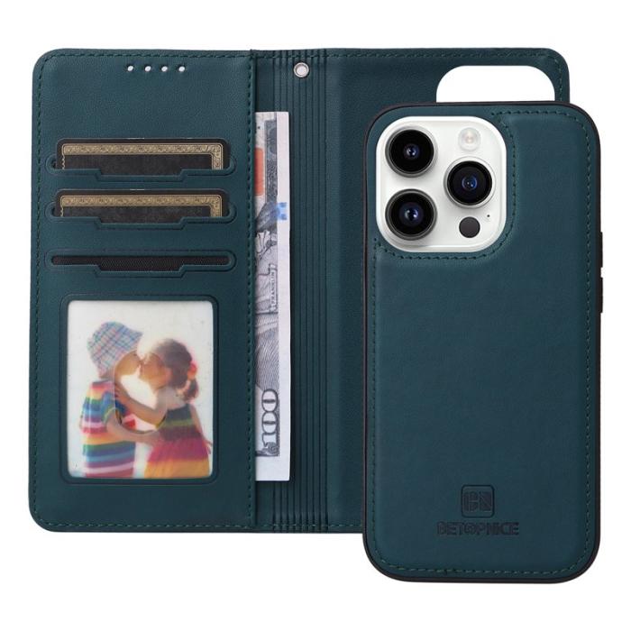 BETOPNICE - BETOPNICE iPhone 14 Pro Max Plånboksfodral - Detachable Konstläder- Blå