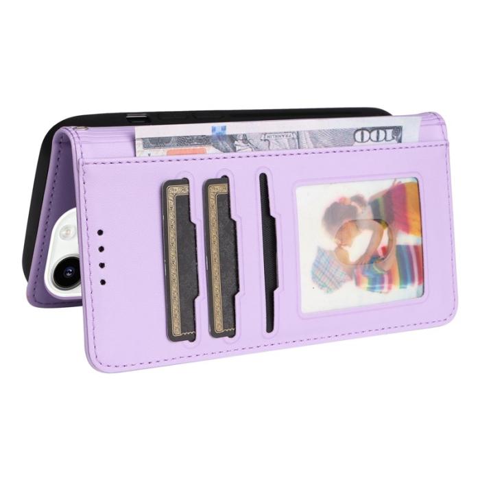 BETOPNICE - BETOPNICE iPhone 14 Pro Max Plånboksfodral - Detachable Konstläder- Lila