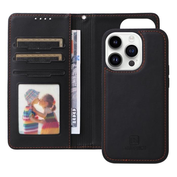BETOPNICE - BETOPNICE iPhone 14 Pro Max Plånboksfodral - Detachable Konstläder- Svart