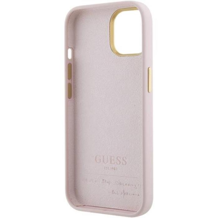 Guess - Guess iPhone 15 Pro Max Mobilskal Silikon Script Metal Logo