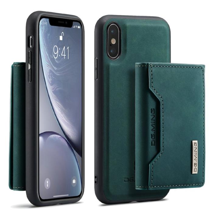 DG.MING - DG.MING M2 Series Magnetiskt Plånboksfodral Konstläder för iPhone X/XS - Grön