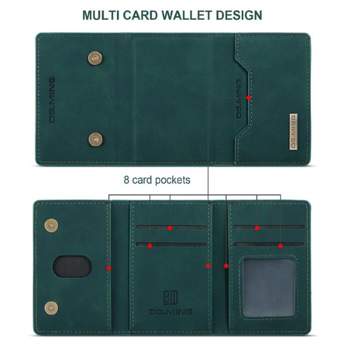 DG.MING - DG.MING M2 Series Magnetiskt Plånboksfodral Konstläder för iPhone X/XS - Grön