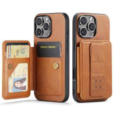 FIERRE SHANN - FIERRE SHANN 024 iPhone 16 Pro Fodral KonstL&auml;der - Brun