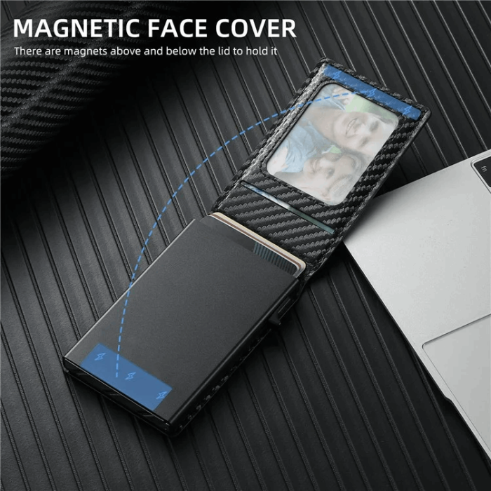 SUTENI - SUTENI iPhone 16 Pro Mobilskal Magsafe Korthållare Carbon Fiber