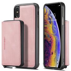 JEEHOOD - JEEHOOD Mobilskal till iPhone XS Max Detachable Zipper Wallet Rosa