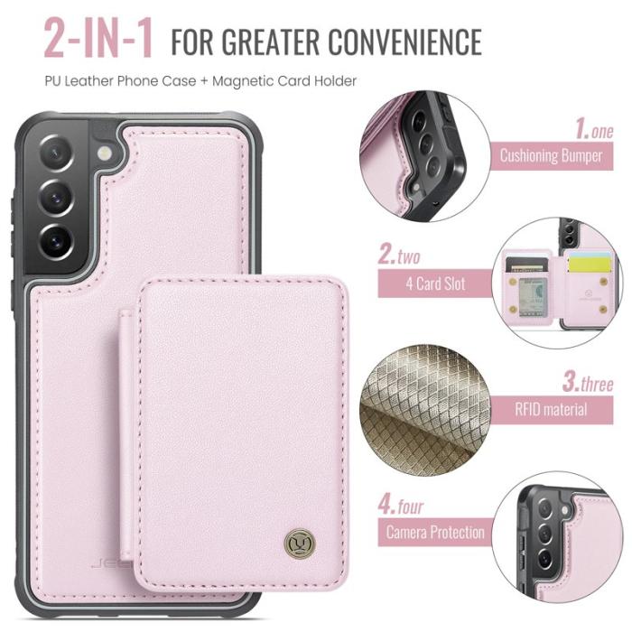 JEEHOOD - JEEHOOD J05 Fodral för Samsung Galaxy S21 FE 5G Konstläder Rosa