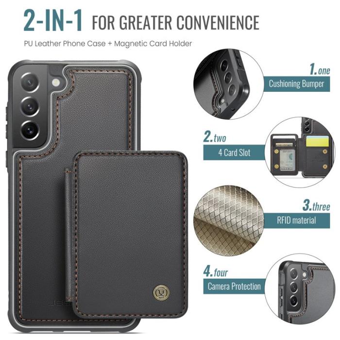 JEEHOOD - JEEHOOD J05 Fodral för Samsung Galaxy S21 FE 5G Konstläder Svart