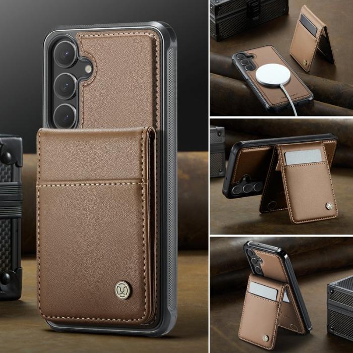 JEEHOOD - JEEHOOD J06 Konstläder fodral till Samsung Galaxy S23 FE - Brun