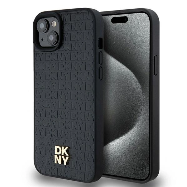 DKNY Mobilskal till iPhone 15/14 Plus Magsafe Läder Pattern Metal Logo | 2353 | AlltMobil
