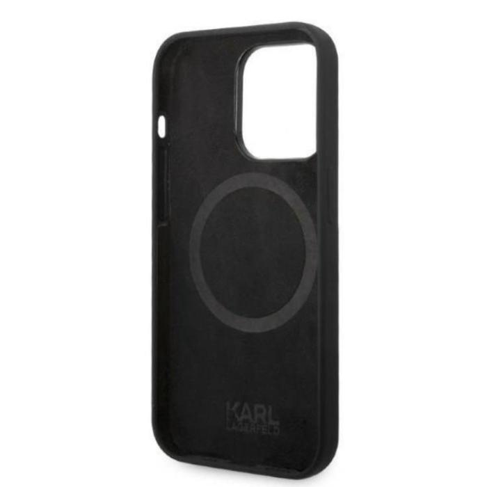 KARL LAGERFELD - Karl Lagerfeld iPhone 14 Pro Skal Magsafe Silicone Karl & Choupette - Svart
