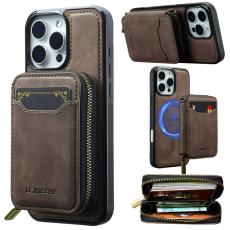 LC.imeeke - LC.IMEEKE L6 iPhone 14 Pro Max Pl&aring;nboksfodral Konstl&auml;der - Brun