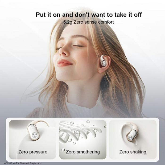 XUNDD - XUNDD W005 Öronhörlurar Bluetooth 5.4 med öronkrokar Beige