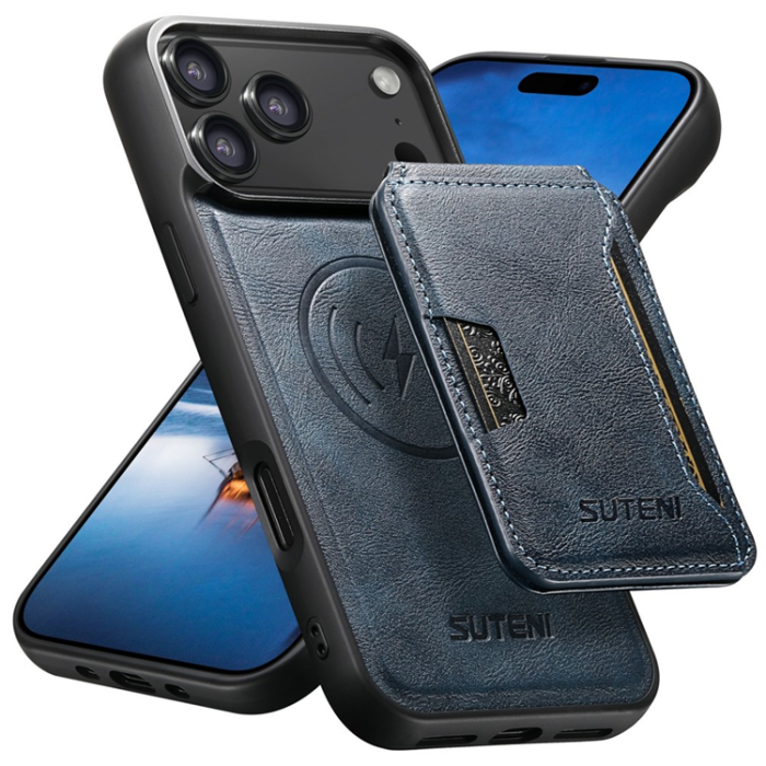 SUTENI - SUTENI iPhone 17 Pro Mobilskal MagSafe Cowhide M3 - Blå