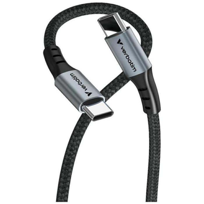 Verbatim - Verbatim USB-C till USB-C 100W Kabel 1.2m Sync & Charge 31846 - Svart