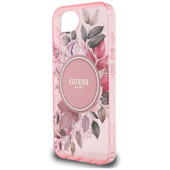 Guess - Guess iPhone 16e Mobilskal MagSafe IML Flowers - Rosa