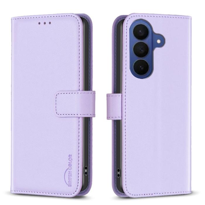 BINFEN COLOR - BINFEN Samsung Galaxy S26 Plus Fodral Folio Flip Konstläder - Lila
