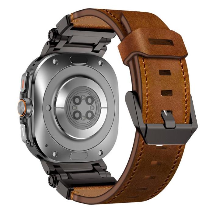 Boom of Sweden - Galaxy Watch Ultra (47mm) Armband Svart Äkta Läder - Brun